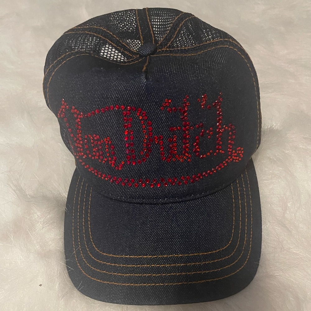 NEW VON DUTCH Red Rhinestone Baseball hat